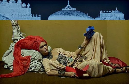 Photo of Sasha Pivovarova in 2009 May Vogue Italia Moroccan Theme Photoshoot