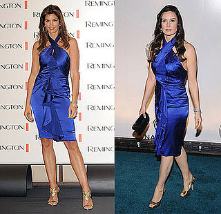 Cindy Crawford and Demi Moore Wear Blue Zac Posen Dress