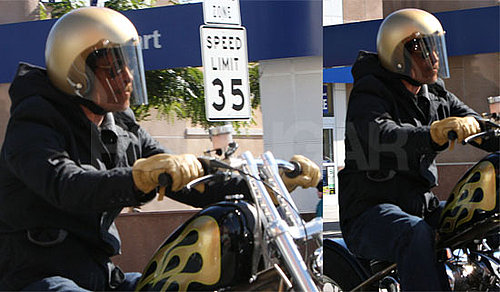 Photos of Brad Pitt Riding a Motorcycle in LA, Trailer for Inglourious Basterds