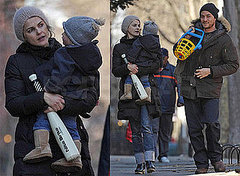 Photo of Keri Russell, River Deary and Shane Deary Walking Around Brooklyn