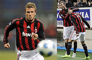 Photos of David Beckham Playing Soccer in Milan