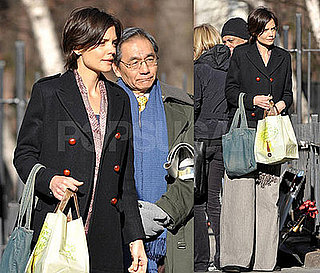 Photos of Katie Holmes on the Set of The Extra Man in New York