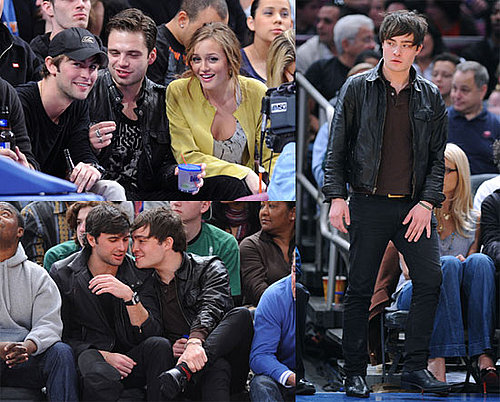 Photos of Gossip Girl's Chace Crawford, Leighton Meester, Ed Westwick, Sebastian Stan at the Knicks Game in NYC