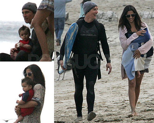 Photos of Matthew McConaughey, Camila Alves, Mohawked Levi, and Their Dog on Malibu Beach
