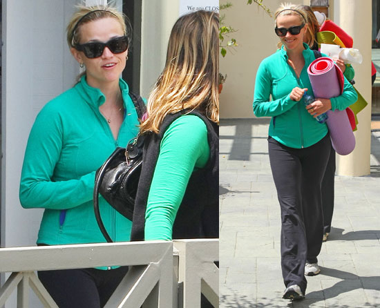 Reese Witherspoon Does Yoga