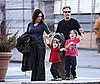 Photo of Jon Stewart with Kids Maggie and Nathan and wife Tracy in NYC
