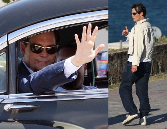 Johnny Depp On the Set of the Rum Diary
