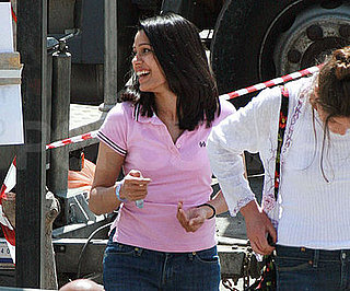 Photo of Freida Pinto Filming Miral