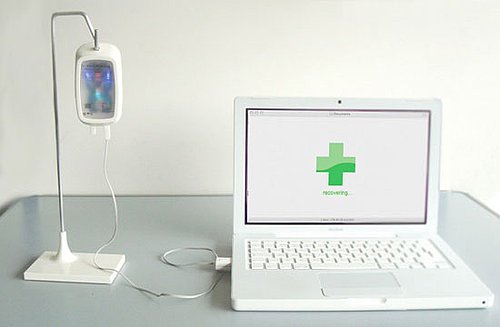 Glow in the Dark IV Drip Hard Drive Scans For Viruses While It Heals Your Computer