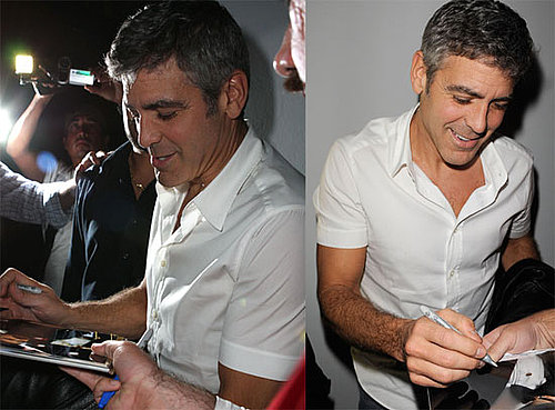 Photos of George Clooney Signing Autographs in South Beach, Florida