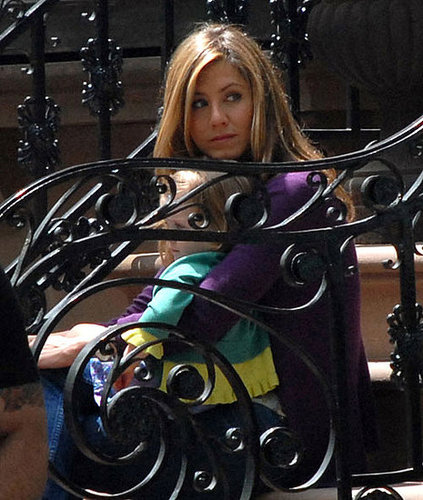 Photos of Jennifer Aniston with a Young Child on the NYC Set of The Baster