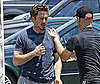Slide Photo of Robert Downey Jr On Set of Iron Man