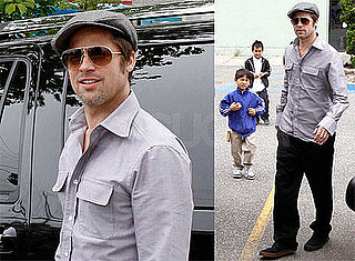 Photos of Brad Pitt, Maddox Jolie-Pitt, Pax Jolie-Pitt in NYC