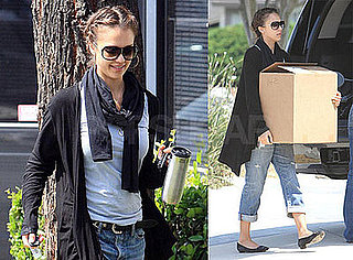 Photos of Jessica Alba Helping Friends with Errands