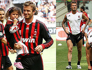 Photos of David Beckham Playing Soccer at Milan