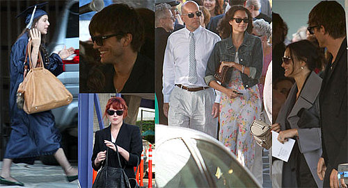 Photos of Bruce Willis, Demi Moore, Ashton Kutcher, Emma Heming, Rumer Willis, at Scout Willis's Graduation Party