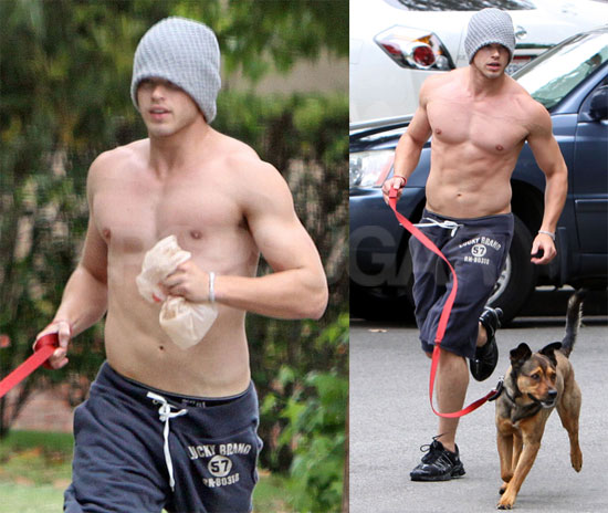 Kellan Runs With his Dog 