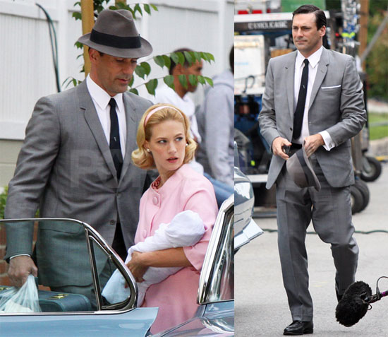 Jon and January on Mad Men Set 