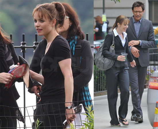 Rachel McAdams and Jeff on Set 