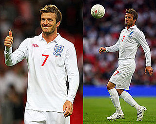 Photos of David Beckham Playing With the English Team Against Andorra