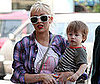 Photo Slide of Christina Aguilera and Max Bratman at Color Me Mine in LA