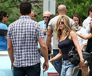 Photo Slide of Jennifer Aniston and Gerard Butler on the NJ Set of The Bounty Hunter