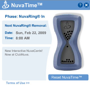 NuvaTime Reminds You When to Change Your NuvaRing!