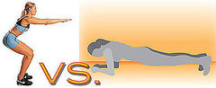 Squats vs. Elbow Planks Squats vs. Elbow Planks