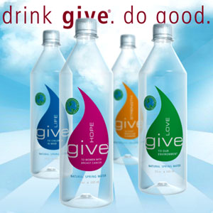 Give Brand Bottled Water: Its Motto Is Drink Give. Do Good.