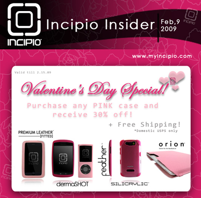 Get 30 Percent Off Discount for Valentine's Day on Pink iPhone and BlackBerry Cases From Incipio