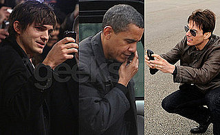 Ashton Kutcher, Barack Obama, and Tom Cruise Geeking-Out With Their Cell Phones