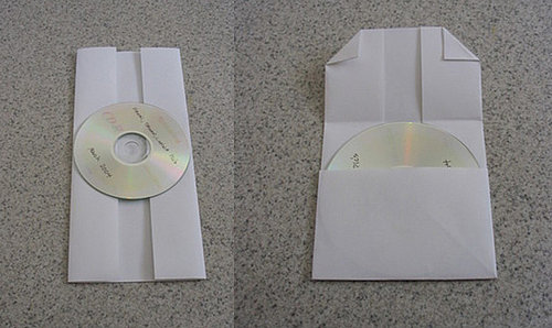 DIY CD or DVD Case Made From Folded Piece of Paper