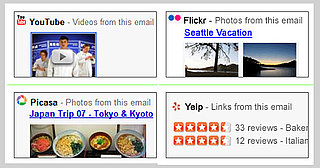 Gmail Labs Adds Previews in Email Messages For Yelp, Picasa, YouTube, Flickr