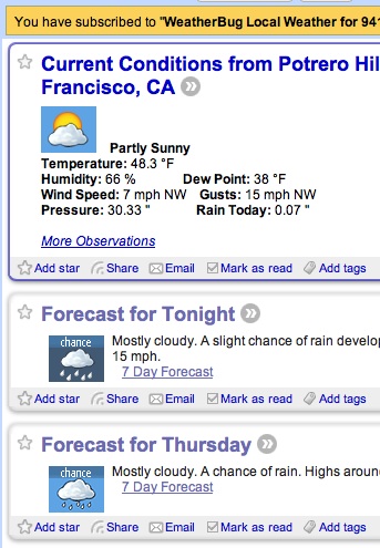 Weather in Your RSS Feed Weather in Your RSS Feed