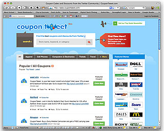 Coupon Tweet Compiles Coupons Posted by Twitter Users