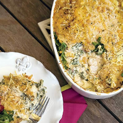 Oyster, Bacon, and Swiss Chard Gratin Oyster, Bacon, and Swiss Chard Gratin