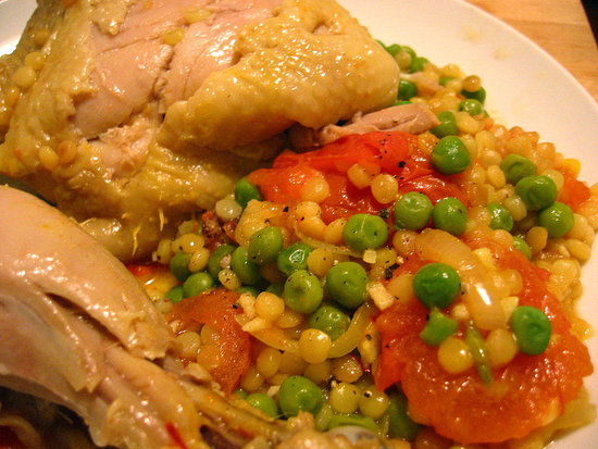 Chicken And Israeli Couscous with Tomato And Lemon