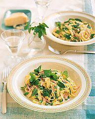 Monday's Leftovers: Fettuccine With Mint, Peas, & Ham Monday's Leftovers: Fettuccine With Mint, Peas, & Ham