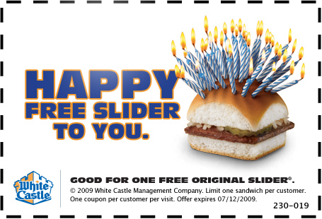 White Castle Free Slider Coupon
