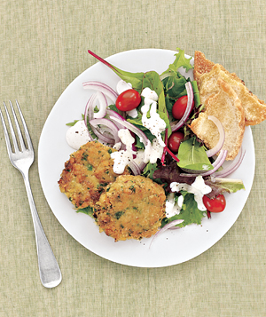 Fast & Easy Dinner: Mediterranean Salad With Chickpea Patties Fast & Easy Dinner: Mediterranean Salad With Chickpea Patties
