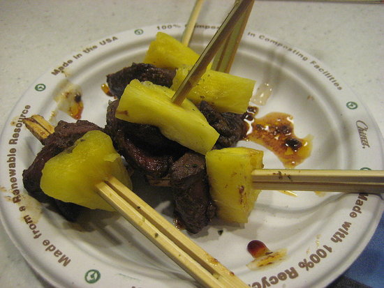 Jerk Duck Hearts With Pineapple