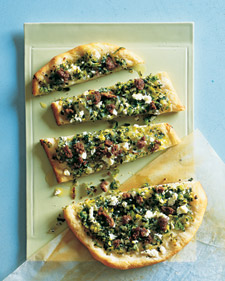 Flatbread Topped with Mint, Feta, and Lamb Flatbread Topped with Mint, Feta, and Lamb