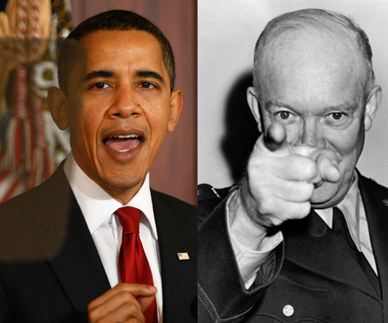 10. Obama/ Eisenhower (Tie)