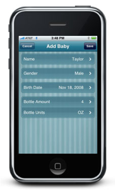 Add Baby Screen Add Baby Screen
