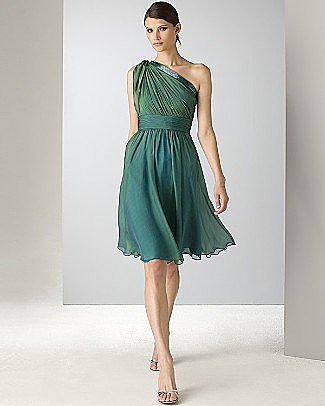 Badgley Mischka Platinum Label One Shoulder Dress 