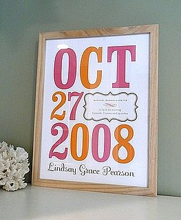 Pimp Your Crib:  Custom Birth Date Print