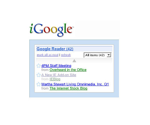 You Can Add Google Reader to Your iGoogle Page You Can Add Google Reader to Your iGoogle Page