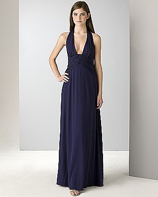 Laundry by Shelli Segal Halter Gown with Trapunto Inset - Long - Bloomingdales.com