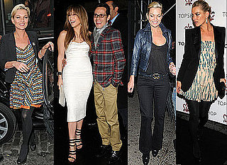 Photos Of Kate Moss At Topshop New York Wearing Her New Clothing Collection With Jennifer Lopez, Marc Anthony
