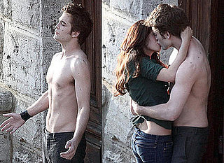 Photos of Robert Pattinson Shirtless Kissing Kristen Stewart Filming New Moon In Italy